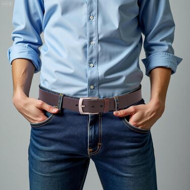 Чоловічий шкіряний ремінь - Jeansgürtel для чоловіків | З подарунковою коробкою | Ширина 38 мм | Колір: коричневий