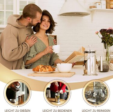 Cafe Du Chateau French Press Maker Electric Hot Water Dispenser, fast instant heating kettle with a transparent tank for water measurement, for tea, coffee, 2.17 l NutriChef, One Size, Black