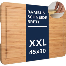 Дерев'яний обробний стіл з бамбука, 45 x 30 x 2 см, XL, сертифікат FSC®, антибактеріальний, для кухні