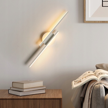 Настінний світильник GOECO білий, інтегроване LED-освітлення, 24 Вт