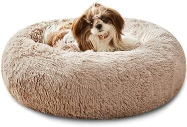 Western Home Dog Bed Run, Fluffy Cat Bed, Dog Cushion for Small Dogs, Washable Dog Bed, Dog Basket, Cat Basket for Sleeping 60 cm, Brown