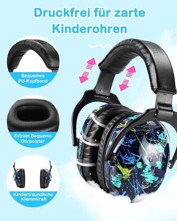 Навушники шумоізоляційні дитячі ZOHAN 030, 3-18 років, для дітей з аутизмом, для школи та концертів, регульовані