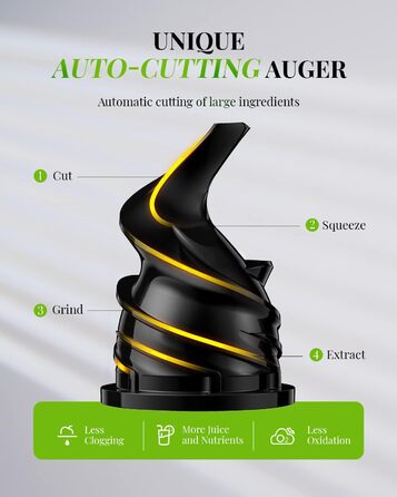 GDOR Compact Juicer - Powerful Juicer, Slow Juicer, Easy-to-Clean Juicer Machine, Quiet Juicer for Fruits and Vegetables, 600 ml, High Juice Yield, Includes Brush, BPA-Free Silver