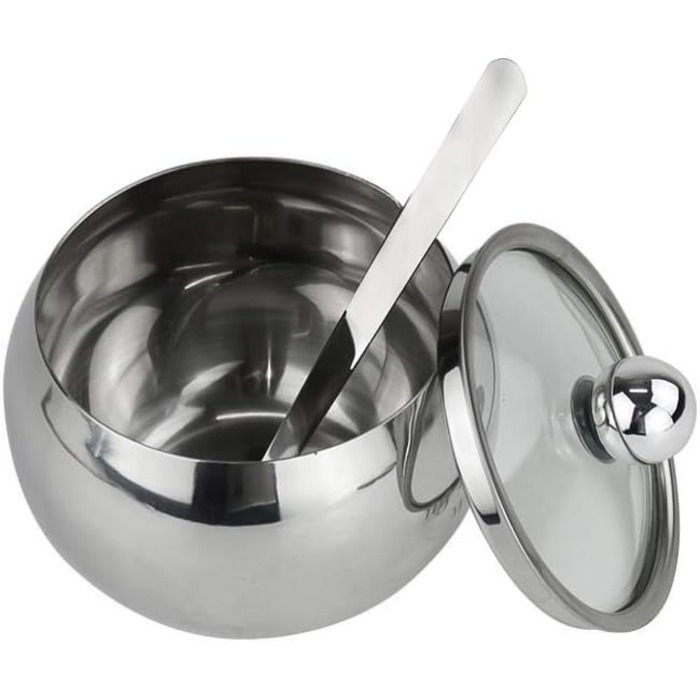 Контейнер для цукру з прозорою кришкою та ложкою, банку для спецій, солі, цукру, чаю, трав (нержавіюча сталь)