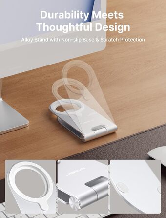 Бездротова зарядка JSAUX MagSafe 15W для iPhone 17 Air Pro Max, iPhone 16/15/14/13/12, AirPods 3/2, блакитна