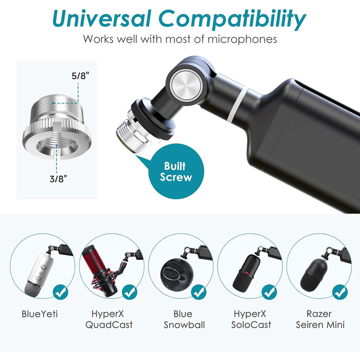 Кріплення для мікрофона YOUSHARES A-Universal (сумісний з Seiren Mini, V3 Mini/Chroma, Razer Seiren V2 X/Pro, Seiren X)