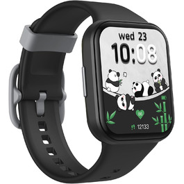 Дитячий розумний годинник Parsonver, 1.69' - фітнес-трекер з пульсометром, монітором сну, IP68, 20 спортивних режимів, для дітей 6-12 років, чорний