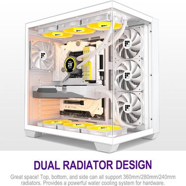 Корпус ПК FOIFKIN F300: Mid-Tower, ATX, 270° Panoramaglas, Type-C, без RGB-вентиляторів (Білий)