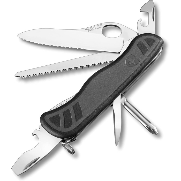 Нож Victorinox Швейцарський  – мультитул з 10 функціями, зелено-чорний