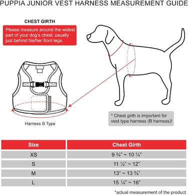 Puppia Junior - Plaid Dog Harness for Small Dogs - Soft Vest - Also Usable as a Puppy Harness - Anti-Pull Harness for Dogs, Beige, XS, PAMA-AH978 beige XS