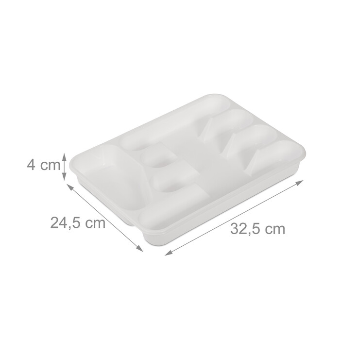 Relaxdays White Cutlery Box - 2 Pack
