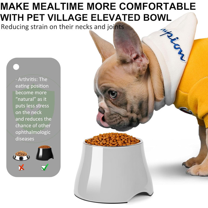 Миска для собак Petvillage, конусоподібна, неслизька, з нержавіючою сталлю, піднята, для маленьких та середніх собак, спанієлів з довгими вухами, велика місткість, 1.5 л / 3 чашки (Середня (2 чашки), сіра)