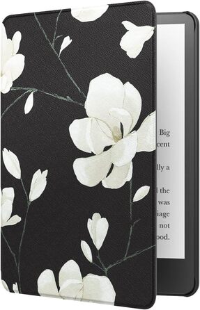 Чохол MoKo для Kindle Paperwhite 11 (2021) 6.8 дюйма, з функцією авто-сплячки, з міцного кожзаму, Signature Edition, Магнолія (чорний та білий)