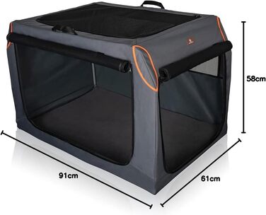 Складана переносна переносна собача будка Knuffelwuff з алюмінієвим каркасом XL, 91x61x58 см