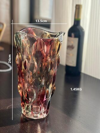 Велика скляна ваза для квітів, декор, подарунок для жінки, сучасний дизайн, ваза для мами