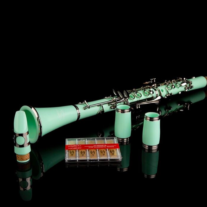 Кларнет Glory GLY-CLAGN професійний ебонітовий Bb з аксесуарами (10 вставок, стійка, кейс, щітки)