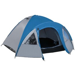 Outsunny Double-Walled Tent Dome Tent Outdoor Igloo for 4 People, 4 Seasons, Waterproof, with Mosquito Net, Carry Bag | Aosom