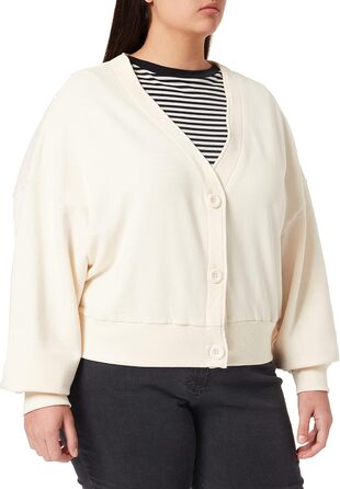 Кардиган жіночий Urban Classics Oversized з органічної бавовни, Short Terry, розмір 3XL, колір Whitesand