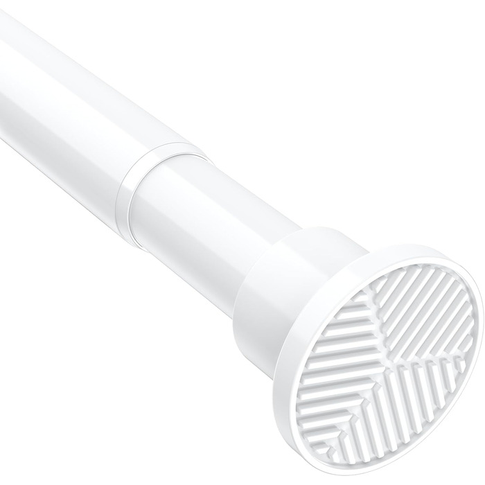 Штанга для карнизів без свердління – Ø 25 мм, 1 шт. Телескопічна штанга для кріплення, для штор, душової завіси та гардеробу (білий, 71-215 см)