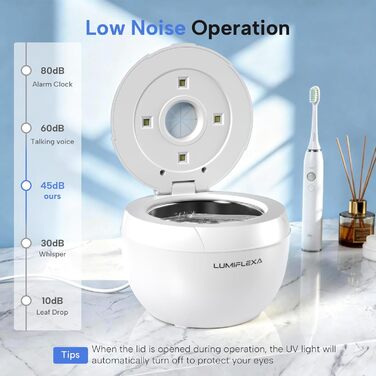 Ультразвукова ванна для чищення 45 кГц з УФ-лампою 200 мл - 4 режими для брекетів, кап, ювелірних виробів (Біла)