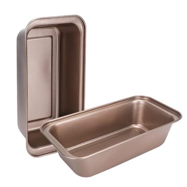 Форма для випічки Kastenform 25,4 см, 2 шт., антипригарне покриття, золотиста, стекова, прямокутна для хліба, банового хліба та сендвічів