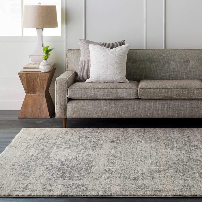Surya Syracuse Vintage Rug - Oriental Rug for Living Room, Dining Room, Bedroom - Oriental Boho Rug, Short Pile Rug for Easy Care - Large Rug 160x220cm in Grey, 160 x 220 cm (Rectangular)