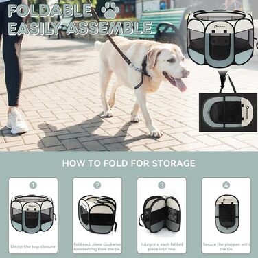 Клітка-загон для собак, цуценят та котів. Переносний загон для собак великих порід. Загон для собак в приміщенні та на вулиці. З сумкою для перенесення