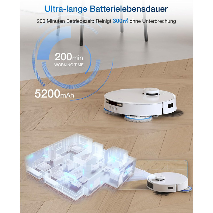 Робот-пилосос Ecovacs DEEBOT T30C Pro Omni GEN 2: пилосос-мийник, 15400Pa, автопорожнення, гаряча сушка, 200хв роботи, для шерсті тварин та килимів