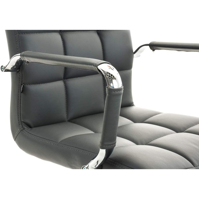 Офісний стілець CLP Deli V2 з штучної шкіри, сірий | Регульована висота сидіння, м'яке сидіння