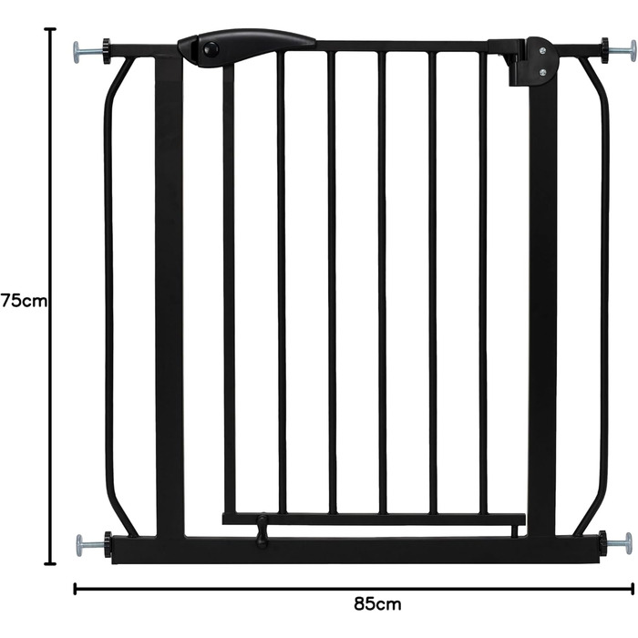 Захист для сходів IB Style Berrin - сітка для дітей та собак, без свердління, металева, чорна, ширина 67-75/95-105 см