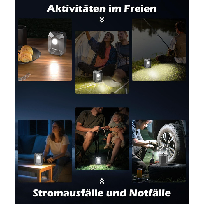 Портативна душова система WADEO для кемпінгу з акумулятором 6000 mAh, LED-підсвічуванням та IPX8 водонепроникністю, 5 режимів тиску. Комплект для відпочинку на природі, подорожей та догляду за тваринами.