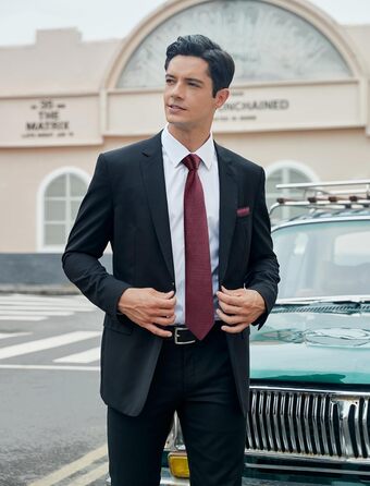 HISDERN Комплект краваток для чоловіків (3 шт.) з нагрудним хустиною. Шовкові краватки для весілля та особливих подій.