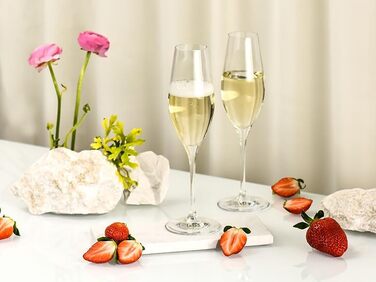 Набір келихів для шампанського Krosno Champagnergläser Set – 6 шт. | 210 мл | Колекція Splendour | Кристалічне скло, без свинцю | Елегантний дизайн з високою ніжкою | Для шампанського, просекко та урочистих подій