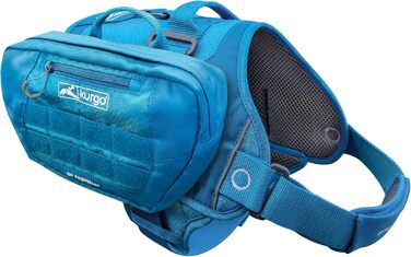 Фляга для собак Kurgo RSG, знімний чохол, сумісна з MOLLE, кріплення для службового нашийника, блакитна, універсальний розмір (сумка на сидіння, чорна)