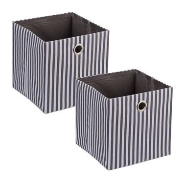 Set of 2 Grey Storage Boxes