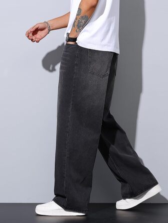 Чоловічі джинси Zewool Baggy Y2K чорні, широкі, вільні, стиль Hip Hop, розмір M