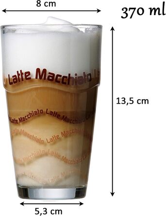 Ritzenhoff & Breker Latte Macchiato Glasses Set, 4 pieces & Cornello Coffee Cup Set, 2-piece, Cream, 300 ml, 2 pieces (1 pack)