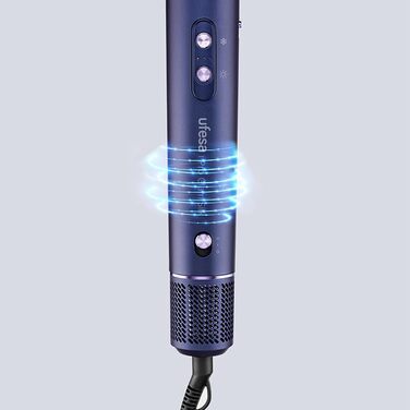 Усафе Хаарстайлер Про Глам Твіст 7-в-1 з цифровим безщітковим мотором, системою Коанда, керамічним покриттям, іонізатором та професійним аксесуаром (7 в 1, фіолетовий)