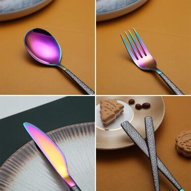 Набір столових приборів з титановим покриттям, 30 предметів, золото-чорний (Mars) для 6 осіб