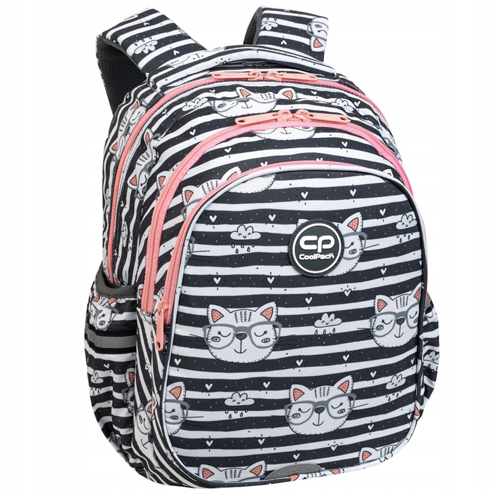 Багатовідсіковий шкільний рюкзак CoolPack (білий, чорний, рожевий), 21 л