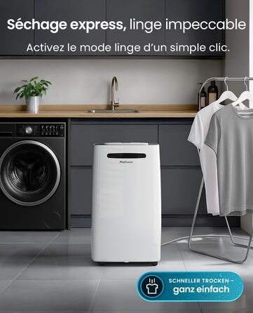 Про Breeze - відбійник повітря 20 л/24 год. Підходить для приміщень до 30 м². 4 режими роботи, цифровий дисплей, шланг для зливу, функція сушіння білизни, таймер. Захист від вологи та плісняви.