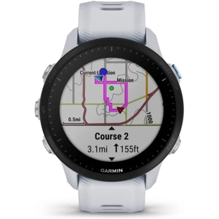 Garmin Forerunner 955: GPS-годинник для триатлонів, бігу, білий, з тривалим акумулятором