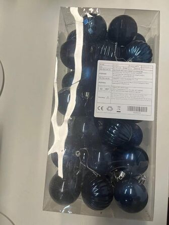 Набір ялинкових прикрас 36 шт. темно-синій, 6 см - ялинкові кулі для декорування