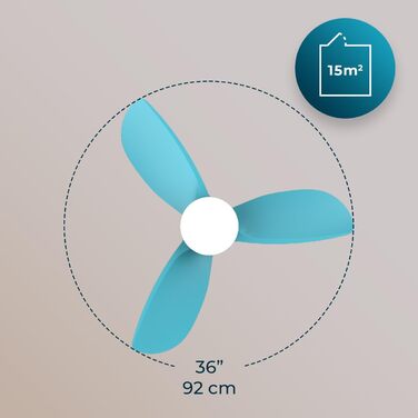 Стельовий вентилятор Cecotec EnergySilence Aero 3050 з LED підсвіткою, 36 дюймів (102 см), DC-мотор, пульт, таймер, 6 швидкостей