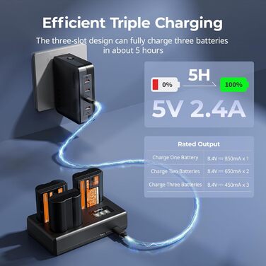 Акумуляторний набір SMALLRIG EN-EL15c для Nikon: 3x1940mAh + LCD-зарядка (Z8, Z7II, Z6III, Zf, D850, D780)