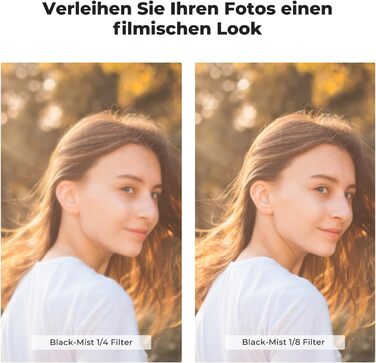 Фільтри K&F Concept Black Mist 1/4 та 1/8, 67mm, Black Promist Filtersets, Nano-Klear (Ефектний фільтр дифузії)