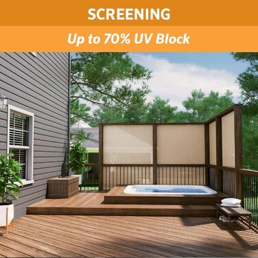 Coolaroo Privacy Screen Fabric Roll for Privacy, Carport, Fence, Windscreen, 70% UV Protection, 1.8 x 25.4 ft, Sandstone
