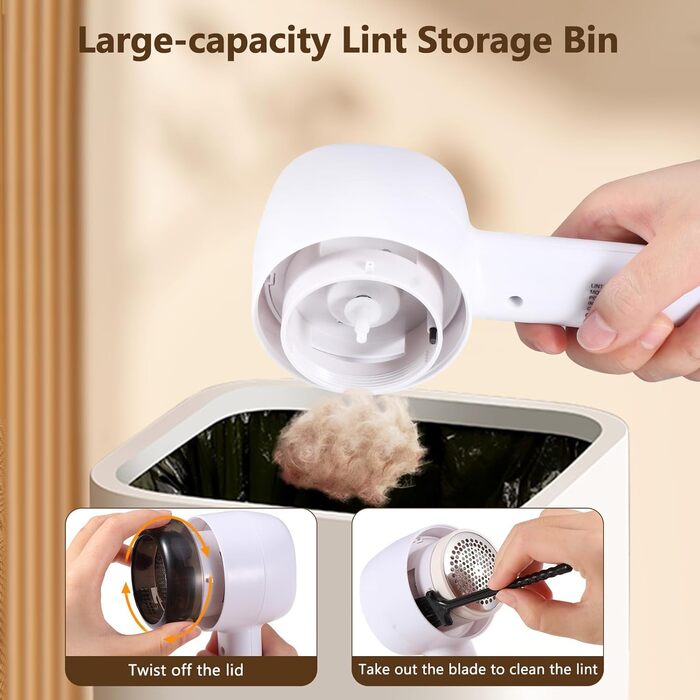 Електричний видалення ворсу Blendura - бездротовий триммер для одягу з 6 лезами, 3 рівня та LED-дисплеєм