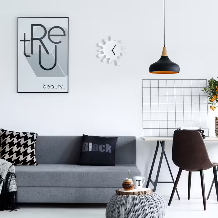 Relaxdays White Wall Clock Color Splash