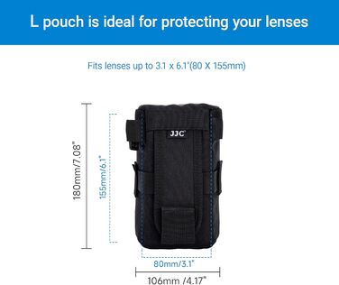 Захисний чохол для об'єктивів JJC для Canon, Nikon, Sony - сумісний з EF 16-35mm f4L, RF 85mm f2, AF-S 24-70mm f2.8, FE 90mm f2.8 Macro та ін.